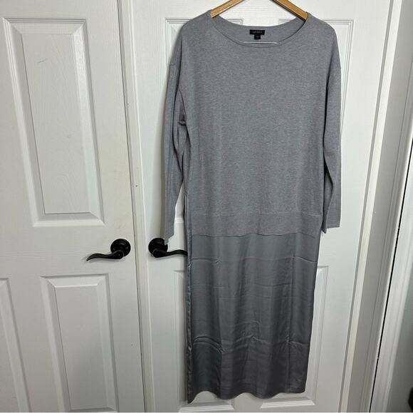 J.Jill Wearever Gray Mixed Media Maxi Dress Size Med Medium - Picture 2 of 11